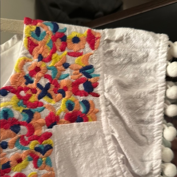 White Woman’s Dress with Colorful Embroidery - Picture 11 of 16